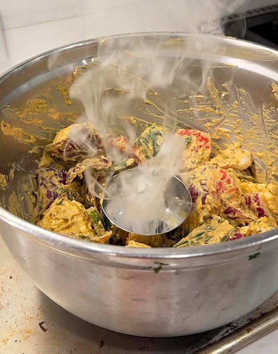 fumes coming out of charcoal placed in a bowl