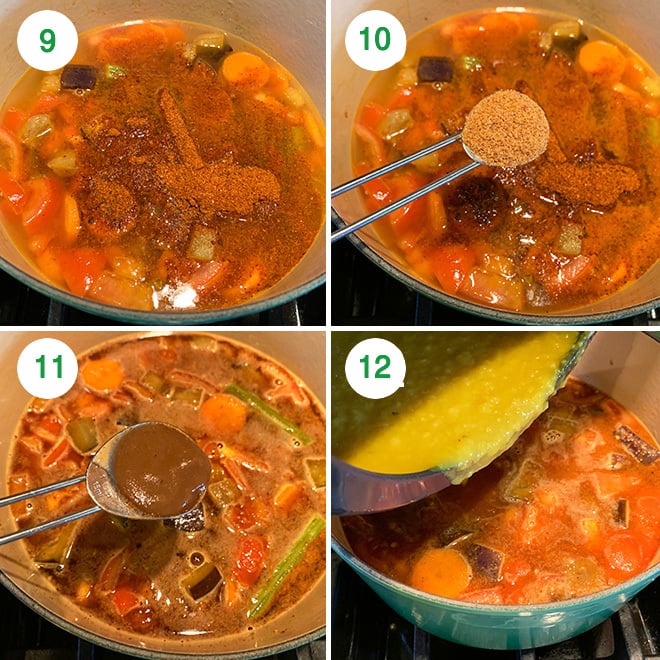 step by step collage to make sambar at home