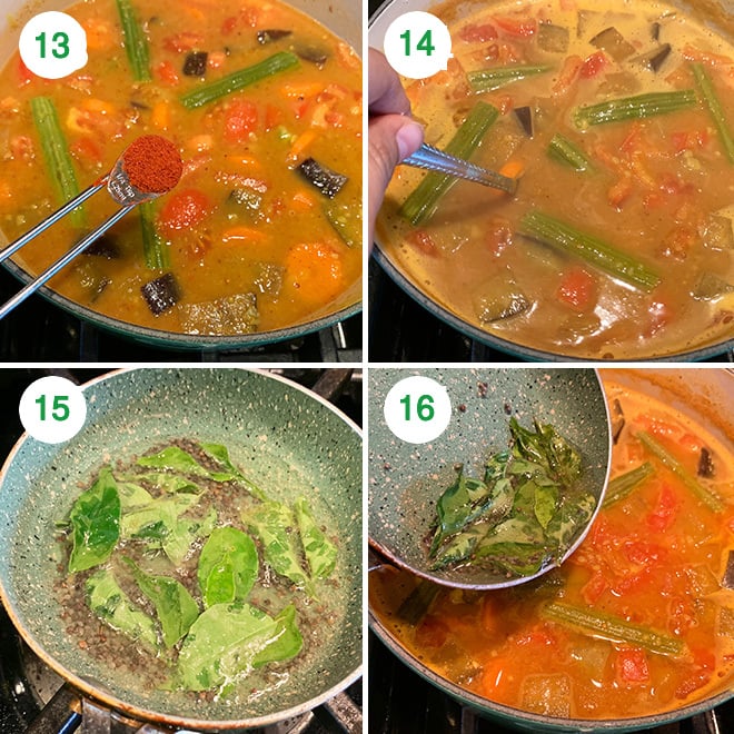 step by step collage to make sambar at home