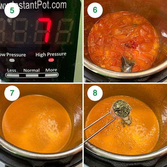 step by step pictures collage of making vegan makhani sauce in the instant pot