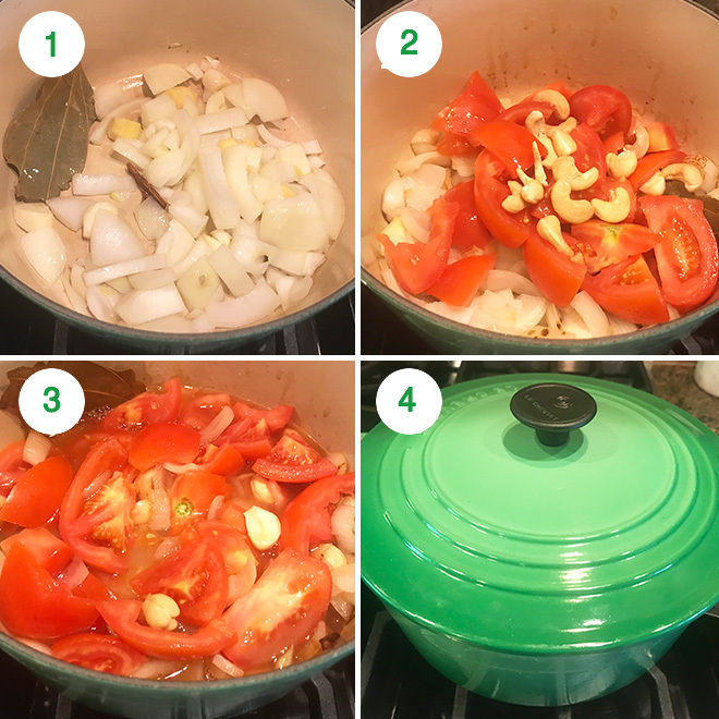 step by step picture collage of making paneer butter masala at home