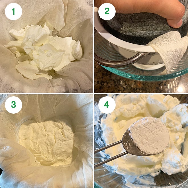 step by step picture collage of making kesar pista Shrikhand