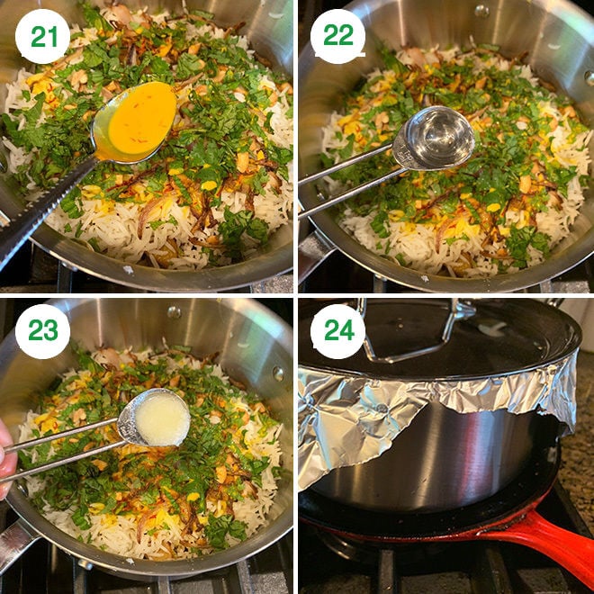 step by step process of making vegetable biryani at home