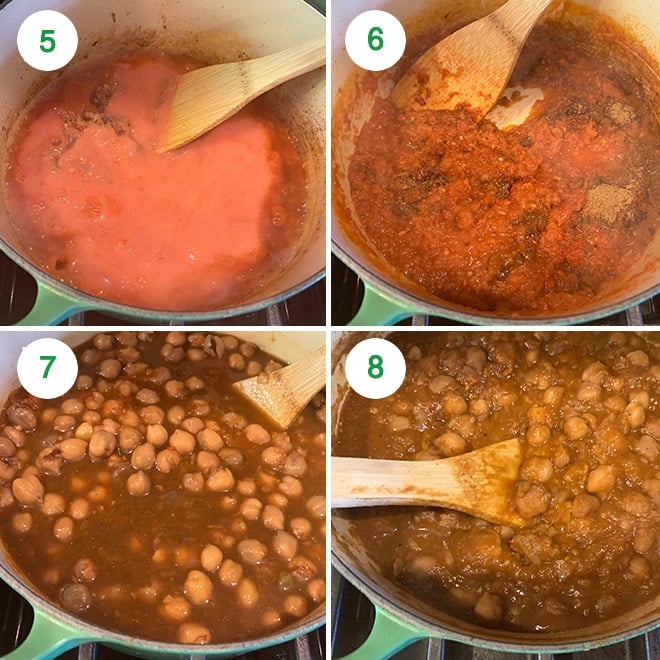 step by step picture collage of making samosa chaat