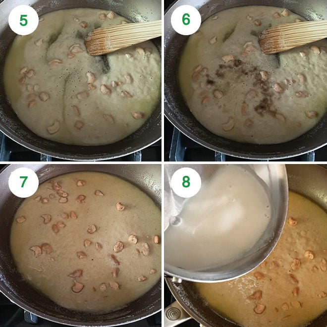 step by step picture collage of making sooji halwa
