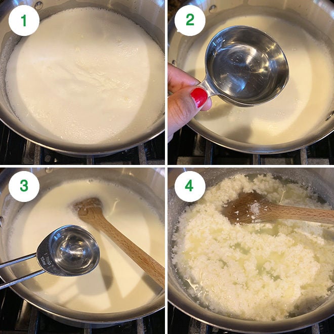 step by step picture collage of making kesar malai ladoo