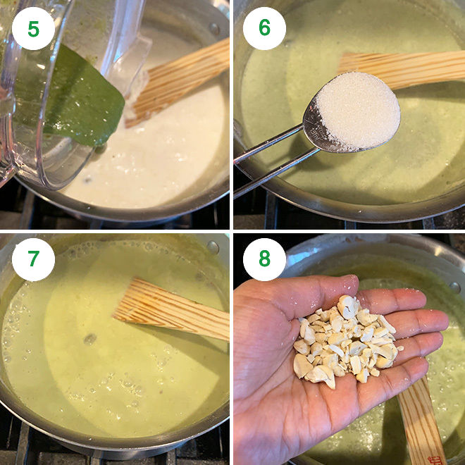 step by step picture collage of making paan kheer