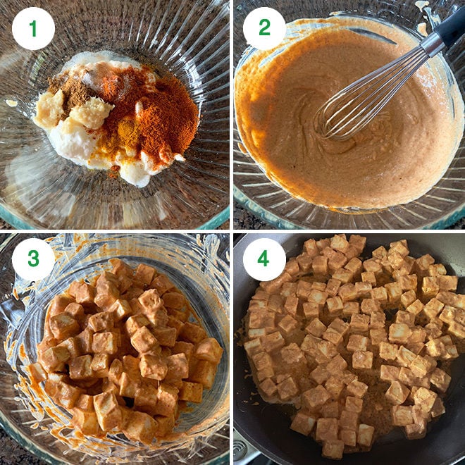 step by step picture collage of making paneer nachos