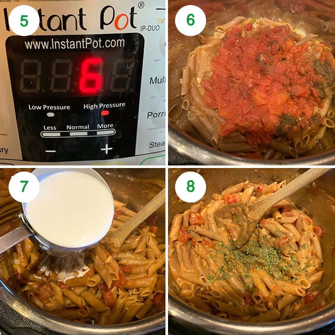 step by step pictures of making makhani pasta in instant pot