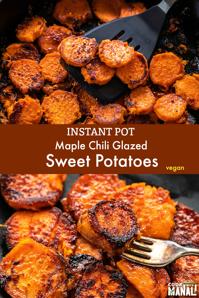 Maple Chili Glazed Sweet Potatoes - Cook With Manali