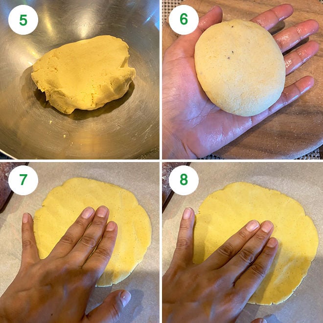 step by step picture collage of making makki ki roti