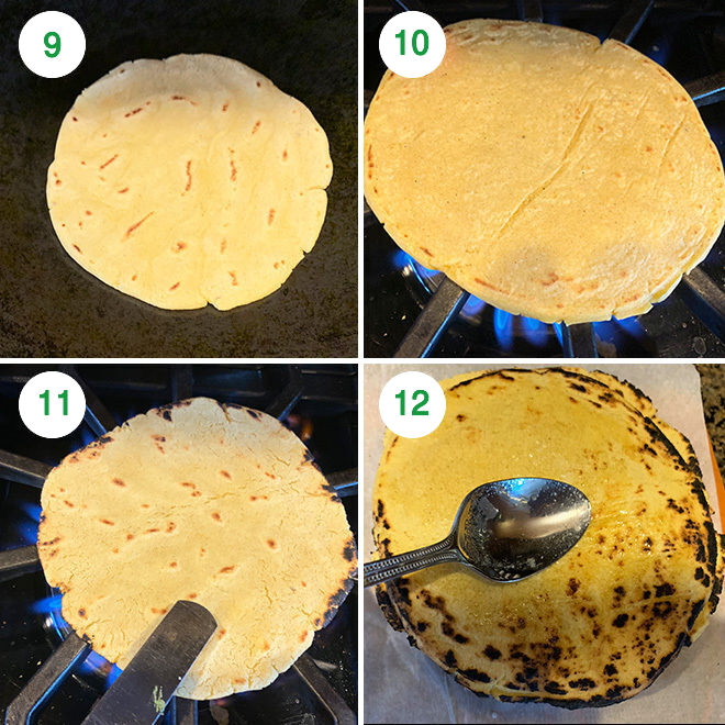 step by step picture collage of making makki ki roti