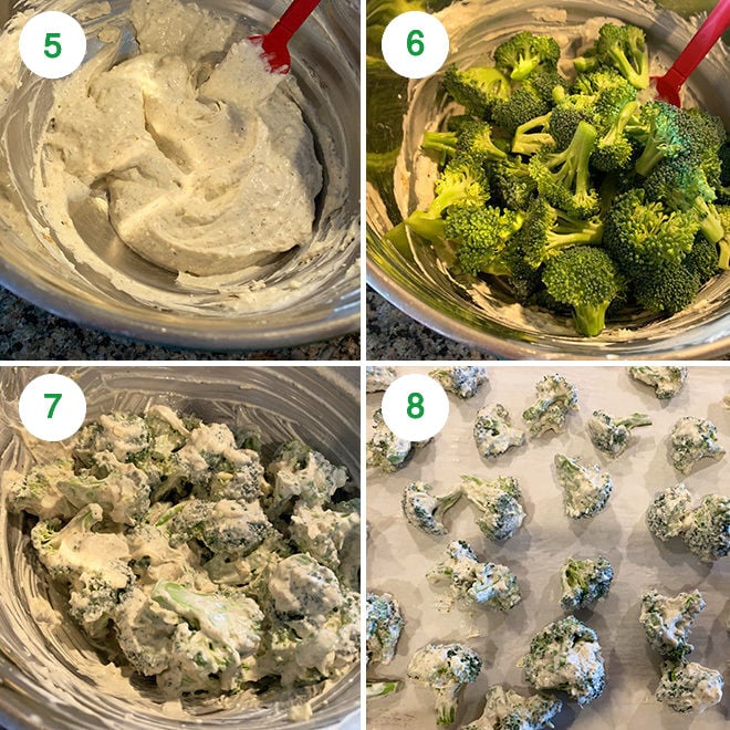 step by step picture collage of making malai broccoli