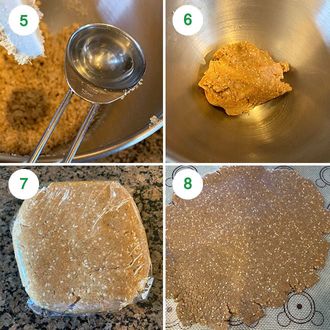 step by step picture collage of baking baked gur para