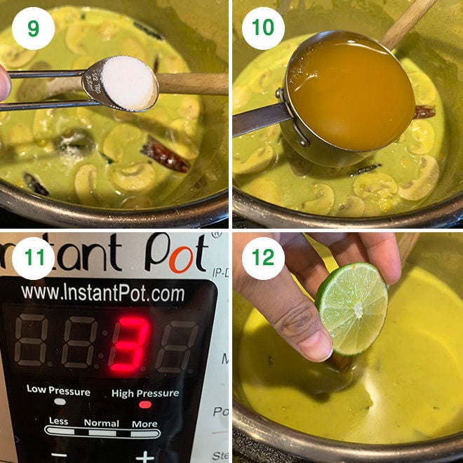 step by step picture collage of making khow suey in instant pot