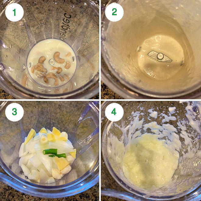 step by step picture collage of making shahi tofu in instant pot