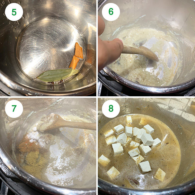 step by step picture collage of making shahi tofu in instant pot