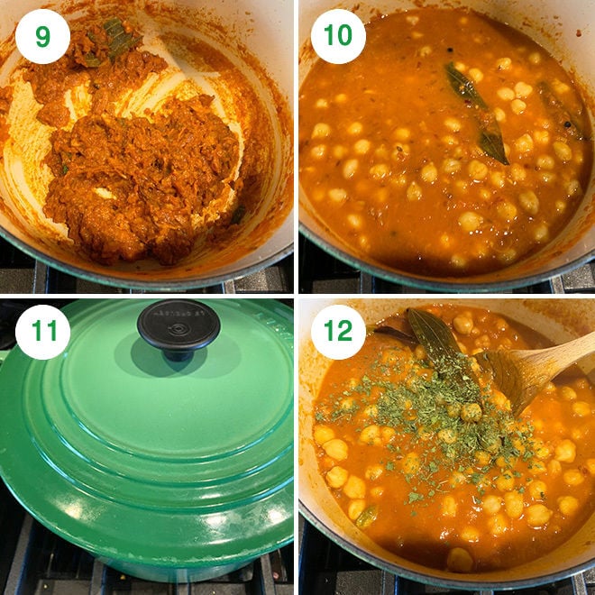 step by step picture collage of making chana masala at home