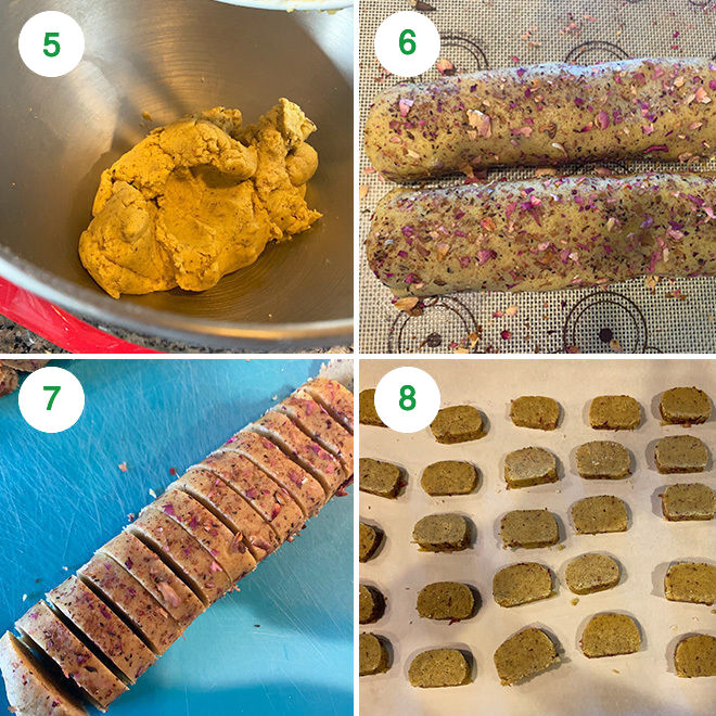 step by step picture collage of making thandai cookies