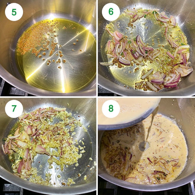 step by step picture collage of making punjabi kadhi pakora