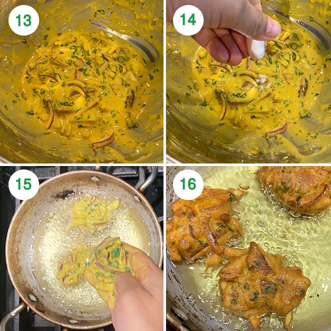 step by step picture collage of making punjabi kadhi pakora