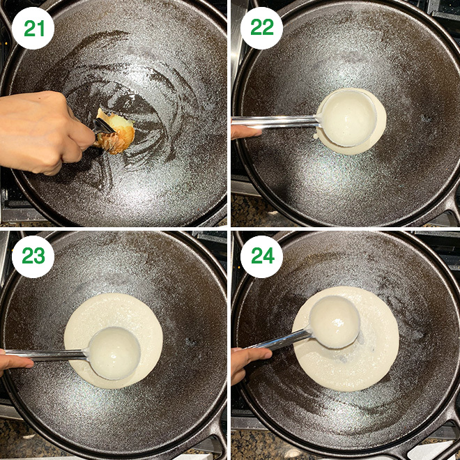 step by step picture collage of making crispy masala dosa at home