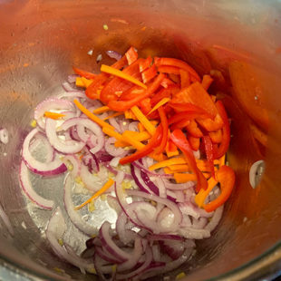 sliced carrots, onion sauteed in instant pot
