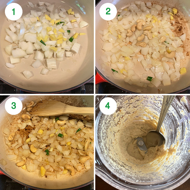 step by step picture collage of making paneer kali mirch