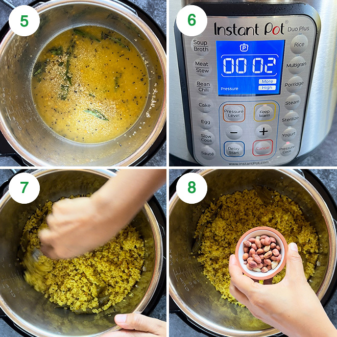 step by step picture collage of making lemon quinoa in instant pot