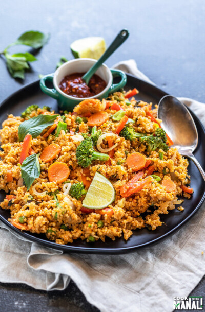 Instant Pot Red Curry Quinoa Fried Rice - Cook With Manali