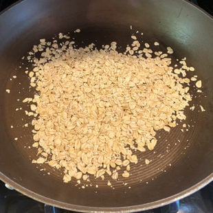 rolled oats in a pan