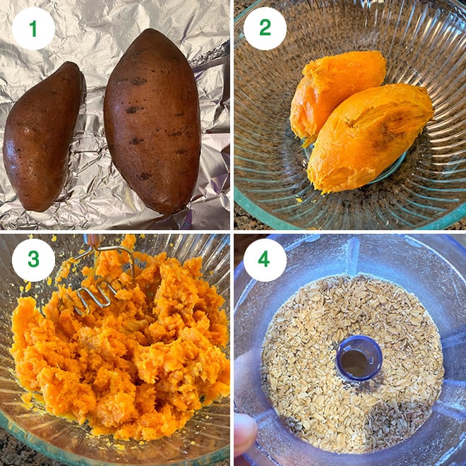 step by step picture collage of making sweet potato tikki