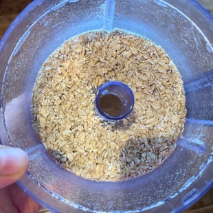 crushed rolled oats in a food processor