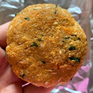 sweet potato tikki being shaped