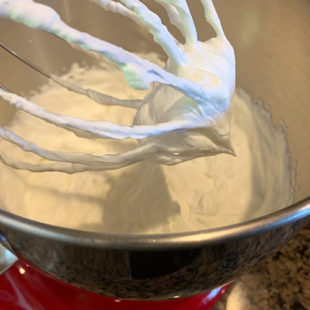 cream whipped by a wire whisk