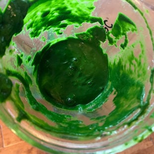 pureed spinach in a blender
