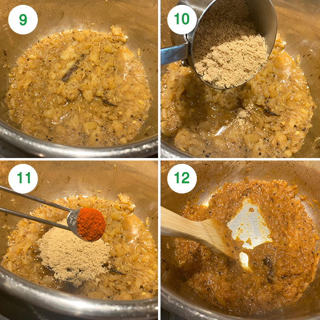 step by step picture collage of making apple chutney in instant pot