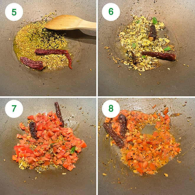 step by step picture collage of making khatte meethe baingan