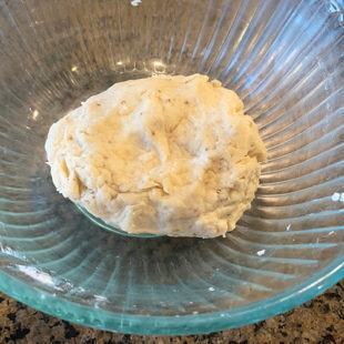 kneaded dough in a ball