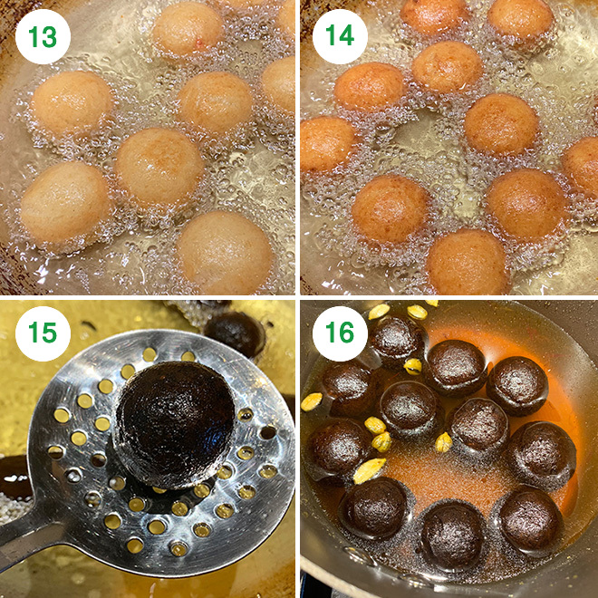 step by step picture collage of making kala jamun