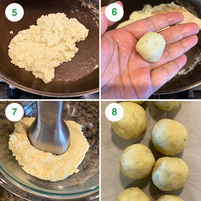 step by step picture collage of making burfi truffles