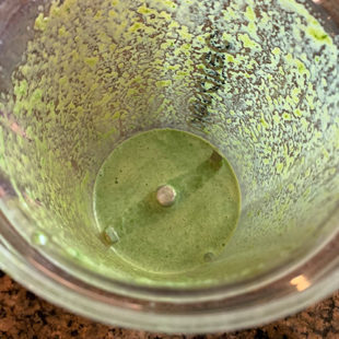 green color liquid in a blender