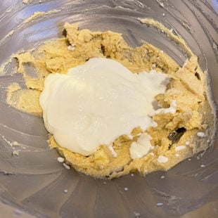 yogurt added to a batter