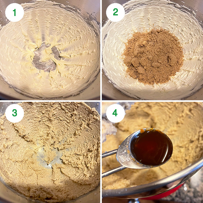 step by step picture collage of making eggless oatmeal chocolate chunk cookies