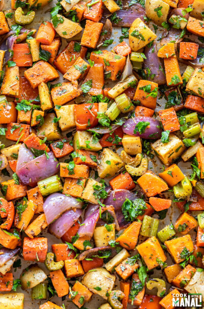 Roasted Winter Vegetables with Balsamic Vinegar - Cook With Manali