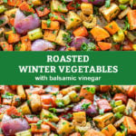 pinterest graphic for roasted winter vegetables