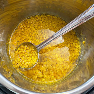 cooked chana dal in a pot
