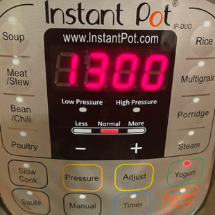 instant pot timer displaying 13