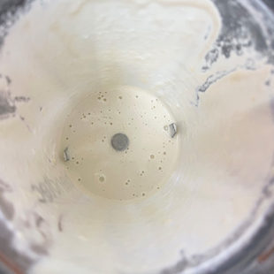 white color paste in a blender