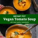 pinterest graphic for vegan tomato soup